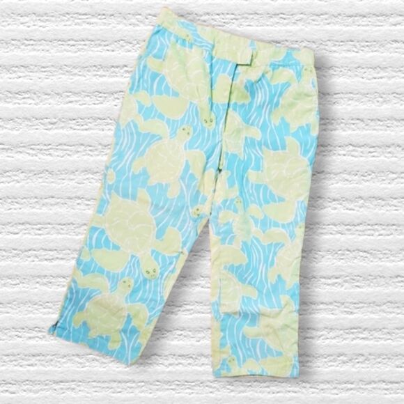 Lilly Pulitzer Myrtle Turtle Print Crop Pants - Picture 1 of 6